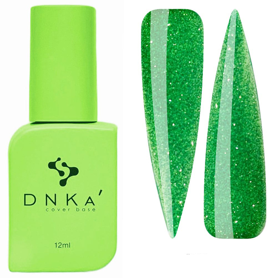 База цветная DNKA Cover base №090 Wizard светоотражающая зеленая, 12 мл, Цвет: Зеленый