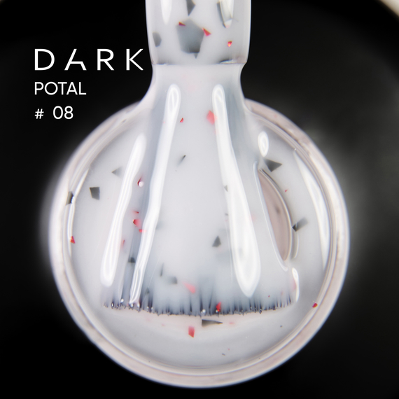 База для ногтей DARK Potal Base №08, молочная с поталью, 10 мл, Цвет: Молочный