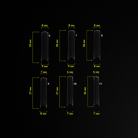 Верхні форми для нарощування Komilfo Acryl Gel Nail Forms Arch арочні, 120 шт, зображення 4