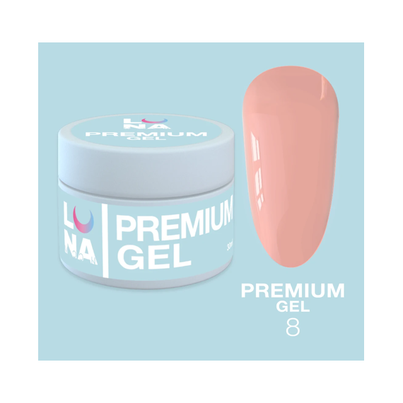 Гель Luna Gel Premium №8 розовый, 30 мл, Цвет: Розовый