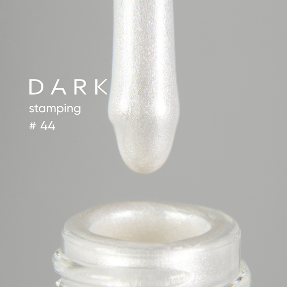 Лак для стемпинга DARK №44 белый перламутровый, с липким слоем, 10 мл., Цвет: Белый