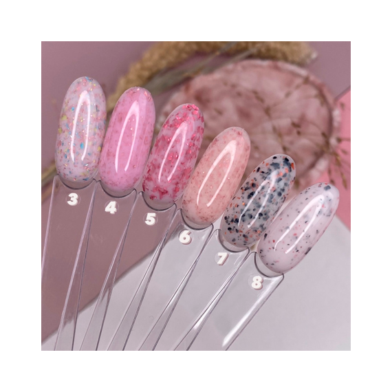 База для нігтів DARK Potal Base №08, молочна з поталлю, 15 мл, Колір: Молочний, зображення 3