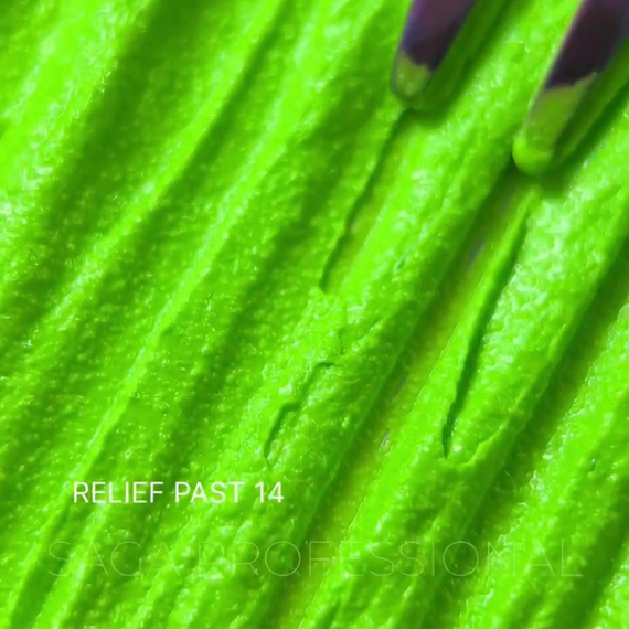 Decorative paste Saga Relief past No. 14, neon green, 5 ml, Color: Light green