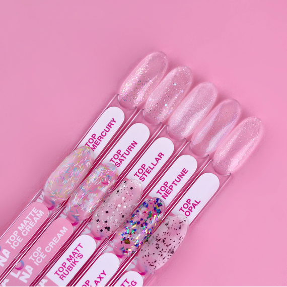 Nail top Luna Top Mercury, transparent, with a coating, without a sticky layer, 13 ml, 3 image