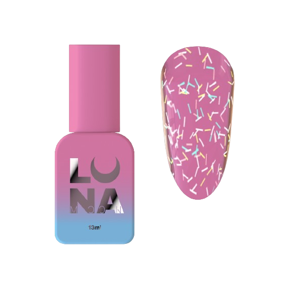 Топ для ногтей Luna Top Ice Cream, прозрачный, с конфетти, без липкого слоя, 13 мл