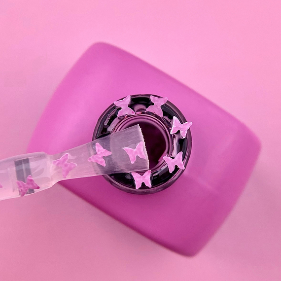 Топ для ногтей Luna Top Butterfly Pink, прозрачный, без липкого слоя, 13 мл, изображение 3