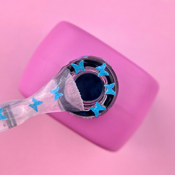 Топ для ногтей Luna Top Butterfly Blue, прозрачный, без липкого слоя, 13 мл, изображение 3