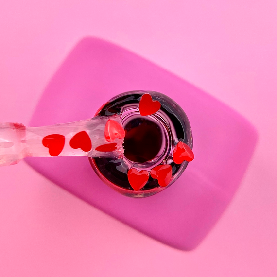 Топ для ногтей Luna Top Romantic, прозрачный, с сердечками, без липкого слоя, 13 мл, изображение 4