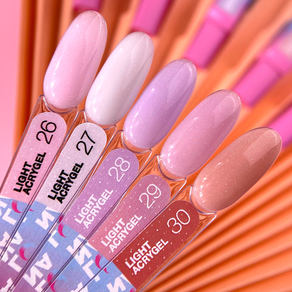 Акрил-гель Luna Light Acrygel №26 жидкий, нежно-розовый с шиммером, с кисточкой, 13 мл, Цвет: Розовый, изображение 3