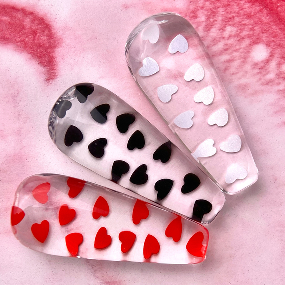 Топ для нігтів Luna Top Romantic Black, прозорий, з сердечками, без липкого шару, 13 мл, зображення 2