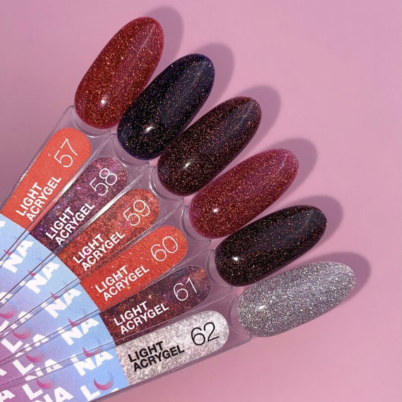 Акрил-гель Luna Light Acrygel №58 жидкий, темно-фиолетовый, светоотражающий, с кисточкой, 13 мл, Цвет: Фиолетовый, изображение 3