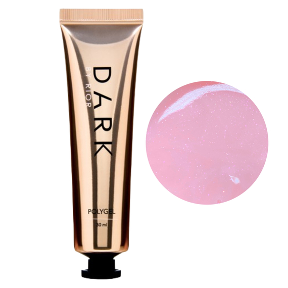 Acrylic gel DARK PolyGel No. 07, pink with shimmer in a tube, 30 ml, Color: Pink