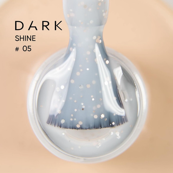 База для ногтей DARK PRO base Shine №05, молочная с золотыми блестками, 15 мл, Цвет: Молочный