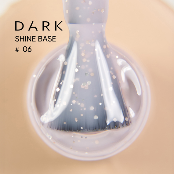 Nail base DARK PRO base Shine No. 06, light pink with golden sparkles, 15 ml, Color: Pink