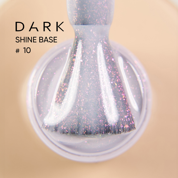База для ногтей DARK PRO base Shine №10, светло-розовая с розовым шиммером, 15 мл, Цвет: Розовый