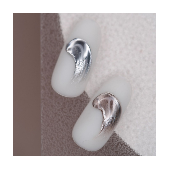 Гель краска Dark Silver metal gel paint серебряная, 5 мл, изображение 2