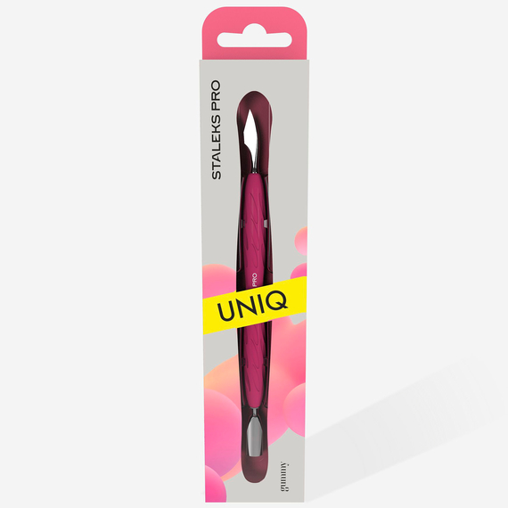 Лопатка манікюрна з силіконовою ручкою STALEKS UNIQ 10 TYPE 3 (пушер округлений вузький + топорик), зображення 3