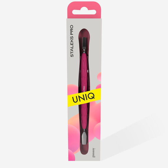 Manicure spatula with silicone handle STALEKS UNIQ 10 TYPE 5 (rounded pusher + blade wide), 3 image