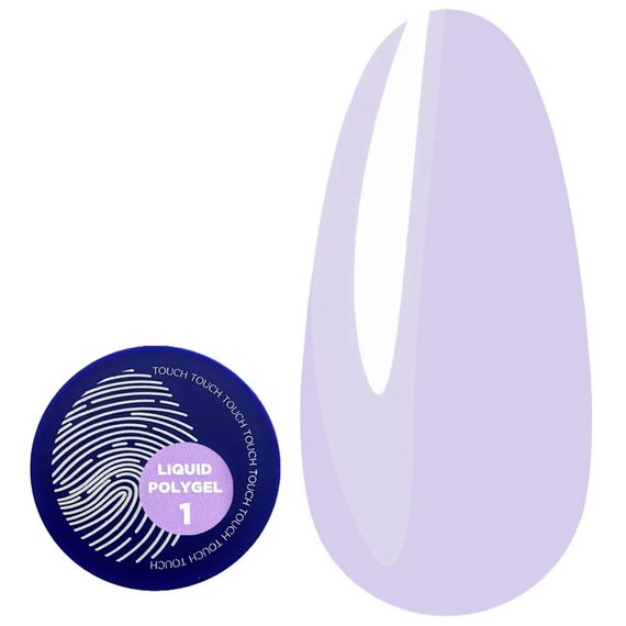 Acrylic gel for nails Touch Liquid Polygel No. 01, cornflower, 15 ml, Color: Cornflower