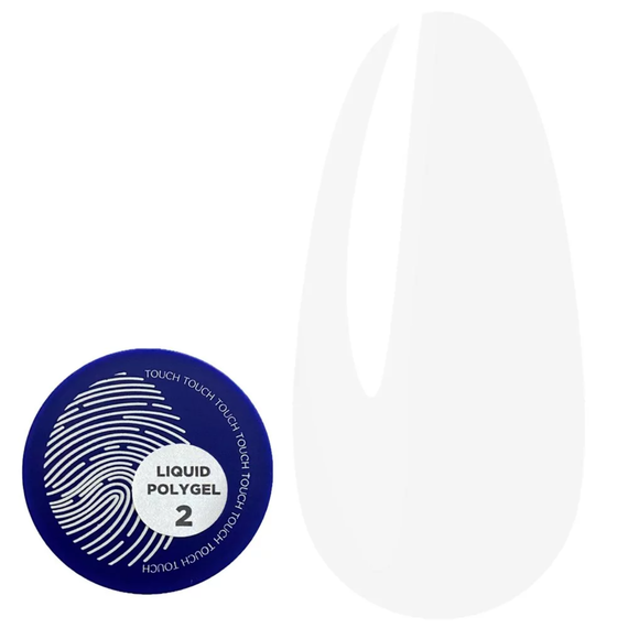 Акрил-гель для ногтей Touch Liquid Polygel №02, белый, 15 мл, Цвет: Белый