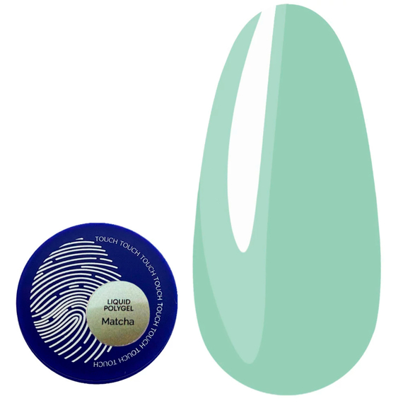 Акрил-гель для ногтей Touch Liquid Polygel Matcha, мятный, 15 мл