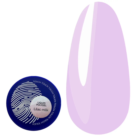 Акрил-гель для ногтей Touch Liquid Polygel Lilac milk, лиловый, 15 мл