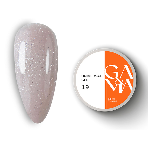 Гель универсальный GaMa Universal gel жидкий №19, нюд с шиммером, 15 мл, Цвет: Нюдовый, Обьем: 15 мл