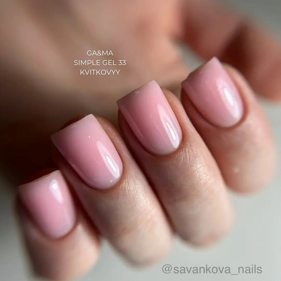 Гель GaMa Simple gel №33 Kvitkovyy, розовый, 30 мл, Цвет: Розовый, изображение 4