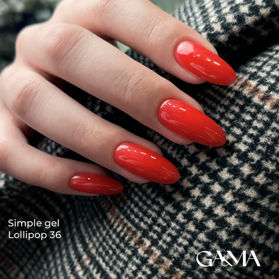 GaMa Simple gel No. 36 Lollipop, red, 30 ml, Color: Red, 4 image
