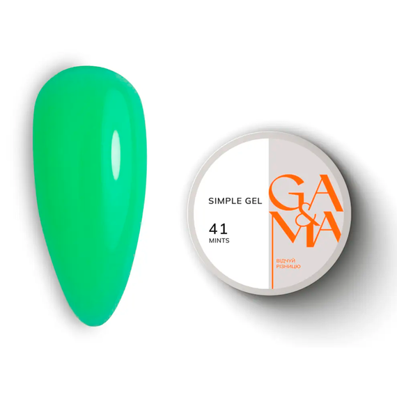 Гель GaMa Simple gel №41 Mints, мятный, 30 мл, Цвет: Мятный
