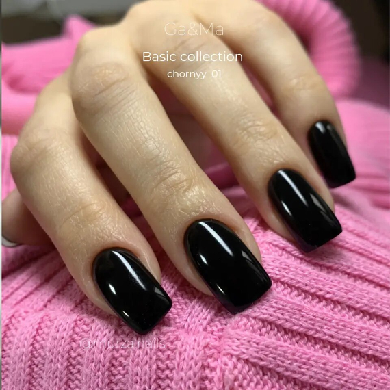 Гель-лак для ногтей GaMa Basic collection №001 черный, 15 мл, Цвет: Черный, изображение 2