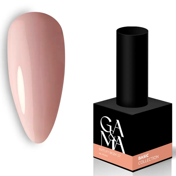 Гель-лак для ногтей GaMa Basic collection №017 светлый беж, 10 мл, Цвет: Бежевый
