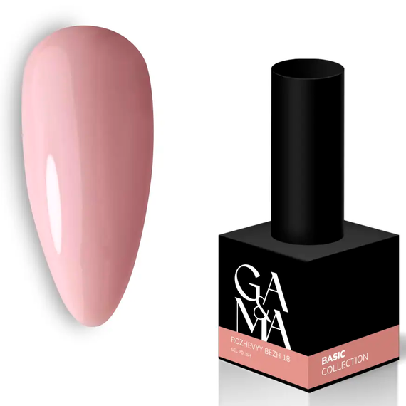 Гель-лак для ногтей GaMa Basic collection №018 розовый беж, 10 мл, Цвет: Бежевый