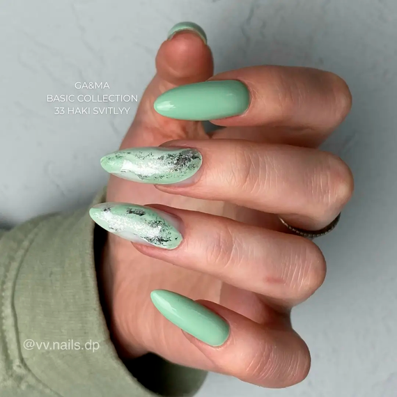 Гель-лак для ногтей GaMa Basic collection №033 светлый хаки, 10 мл, Цвет: Хаки, изображение 2