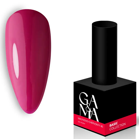 Гель-лак для ногтей GaMa Basic collection №046 малиново-красный, 10 мл, Цвет: Малиновый
