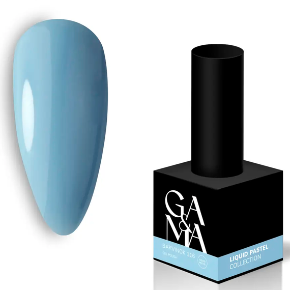 Gel nail polish GaMa Liquid pastel No. 116 Barvinok periwinkle, 10 ml, Color: Blue