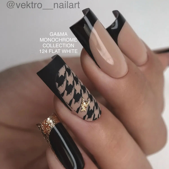 Гель-лак для ногтей GaMa Monochrome collection №124 Flat white капучино, 10 мл, Цвет: Бежевый, изображение 4