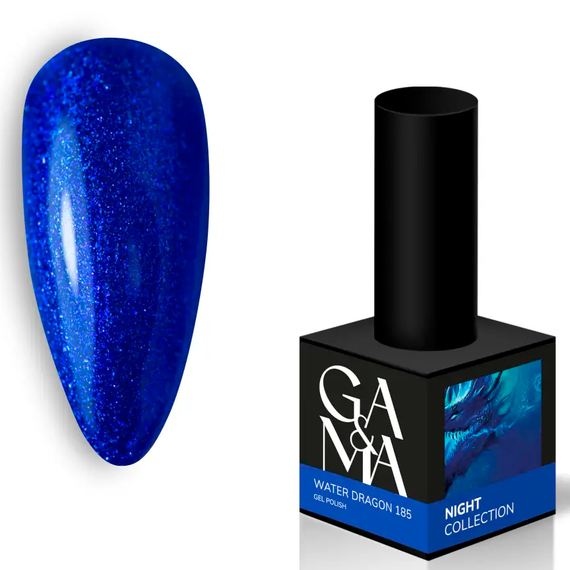 Гель-лак для нігтів GaMa Night collection №185 Water dragon, 10 мл, Колір: Блакитний