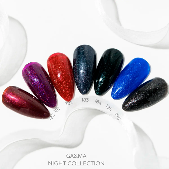 Гель-лак для нігтів GaMa Night collection №185 Water dragon, 10 мл, Колір: Блакитний, зображення 4