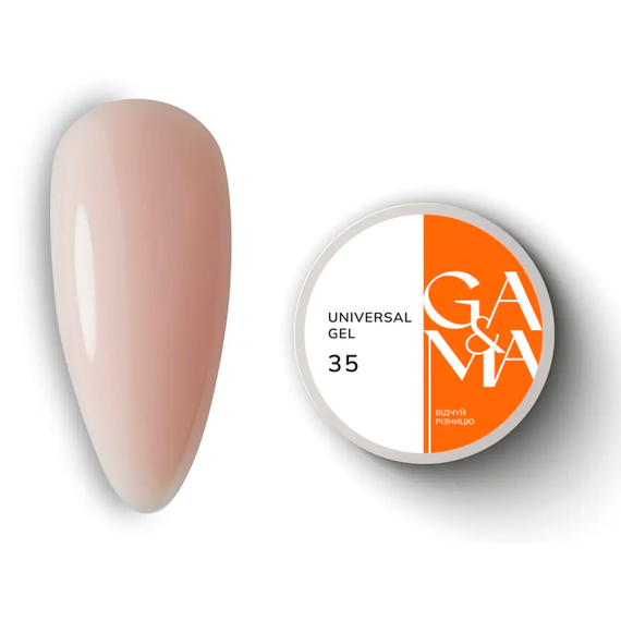 Гель универсальный GaMa Universal gel жидкий №35, пастельный персик, 15 мл, Цвет: Персиковый, Обьем: 15 мл