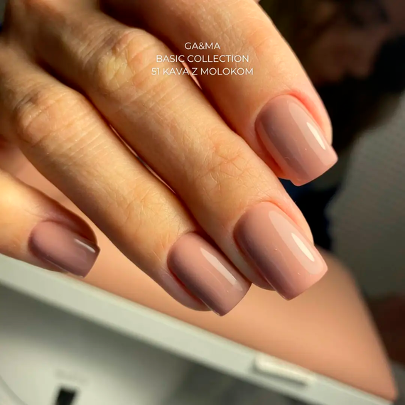Гель-лак для ногтей GaMa Basic collection №051, кофе с молоком, 10 мл, Цвет: Бежевый, изображение 2