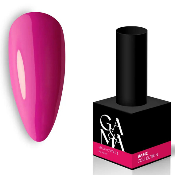Гель-лак для ногтей GaMa Basic collection №011 малиновый, 10 мл, Цвет: Малиновый