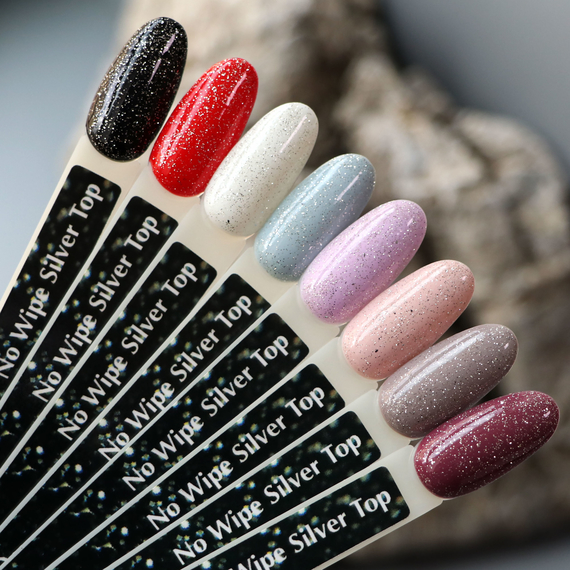 Закрепитель для гель-лака Komilfo No Wipe Silver Top, без липкого слоя, с УФ-фильтрами, 8 мл, изображение 2