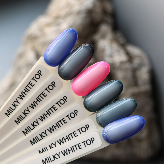 Закріплювач Komilfo No Wipe Milky White Top, без липкого шару, молочний, 8 мл, зображення 3