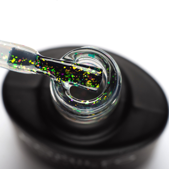 Komilfo No Wipe Chameleon Top, non-sticky, with unicorn flakes, 8 ml, 5 image