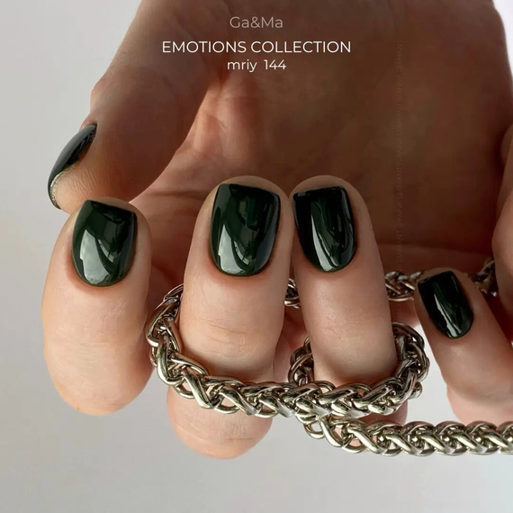 Gel nail polish GaMa Emotions #144 mriy dark green, 10 ml, Color: Green, 2 image