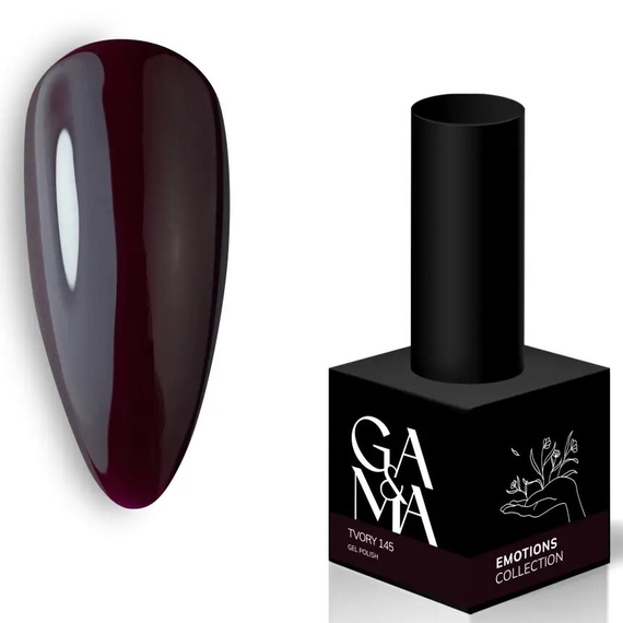 Gel nail polish GaMa Emotions No. 145 tvory Marsala, 10 ml, Color: Burgundy