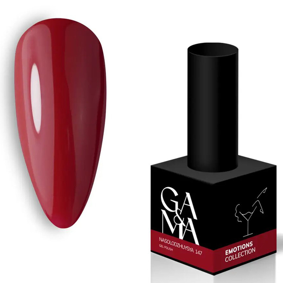 Гель-лак для ногтей GaMa Emotions №147 nasolodzhuysya темно-красный, 10 мл, Цвет: Красный