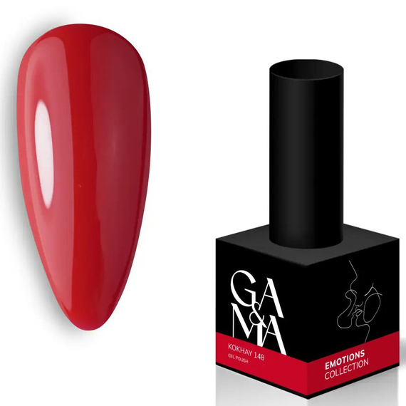 Gel nail polish GaMa Emotions No. 148 kokhay red, 10 ml, Color: Red