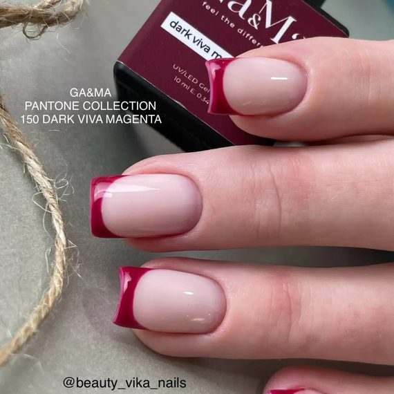 Гель-лак для ногтей GaMa Pantone №150 Viva Magenta, вишневый, 10 мл, Цвет: Вишневый, изображение 3